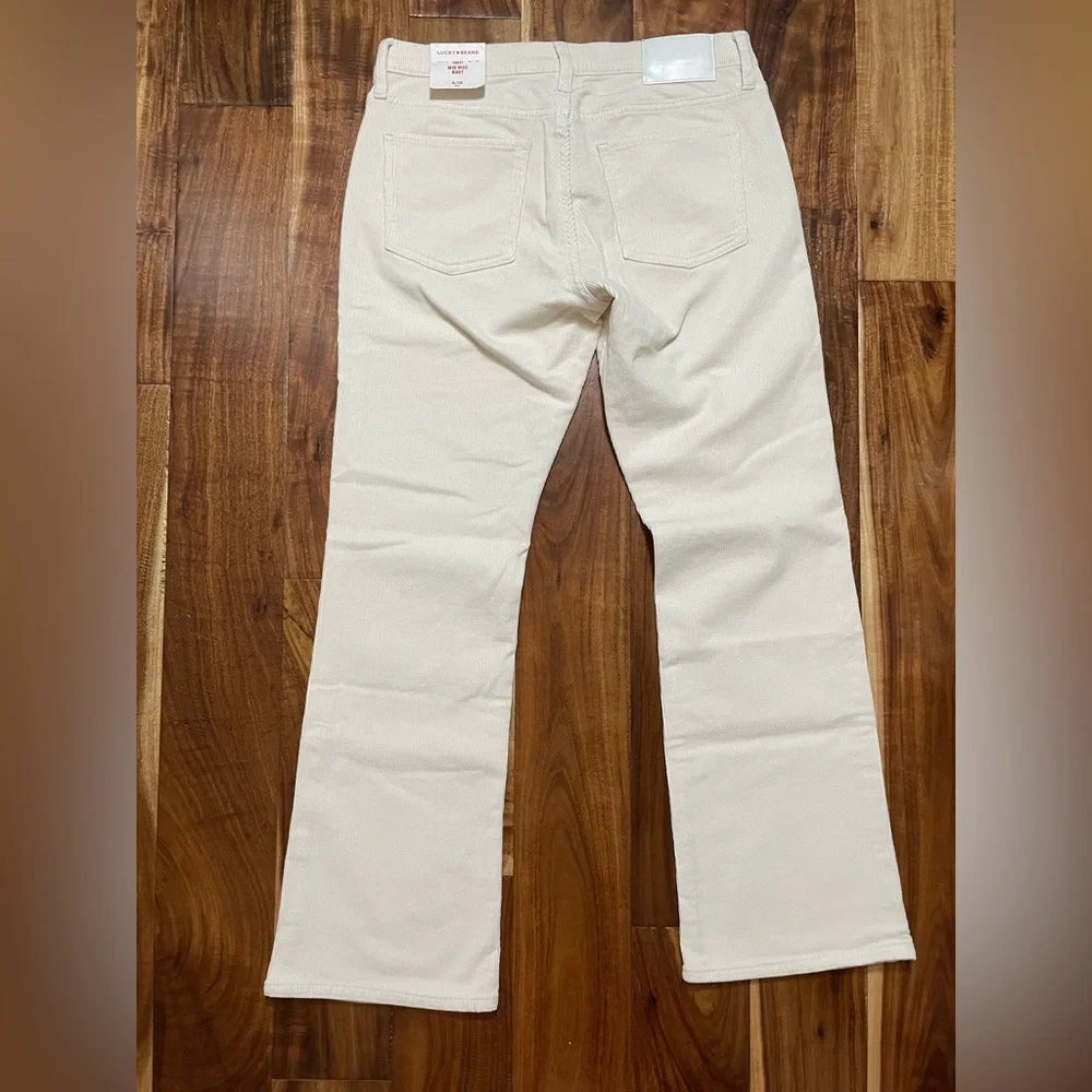 NWT Lucky Brand Mid Rise Corduroy Sweet Boot Pants Cream 8/29 - Picture 8 of 11